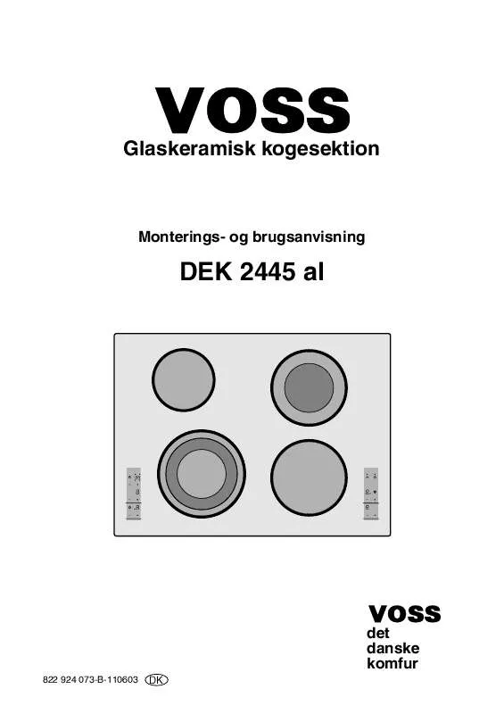 Mode d'emploi VOSS DEK 2445-AL VOSS/HIC