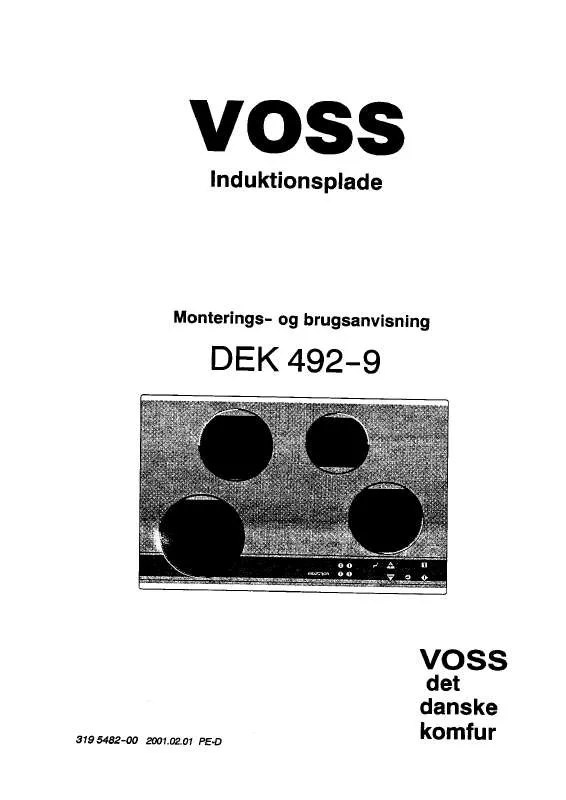 Mode d'emploi VOSS DEK 492-9