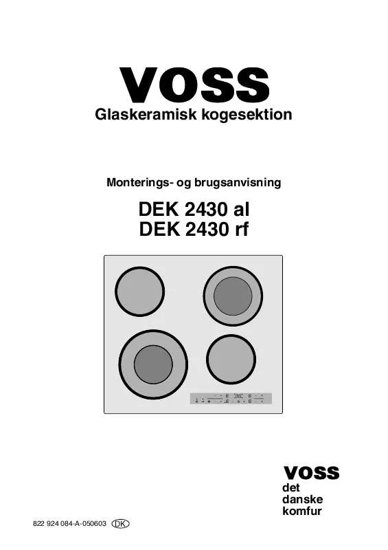 Mode d'emploi VOSS DEK2430-RF VOSS/HIC-