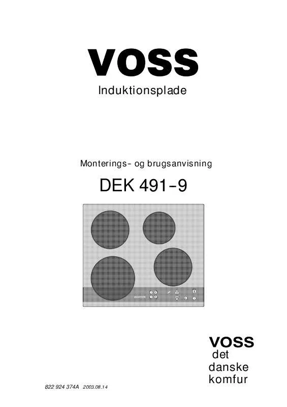 Mode d'emploi VOSS DEK491-9