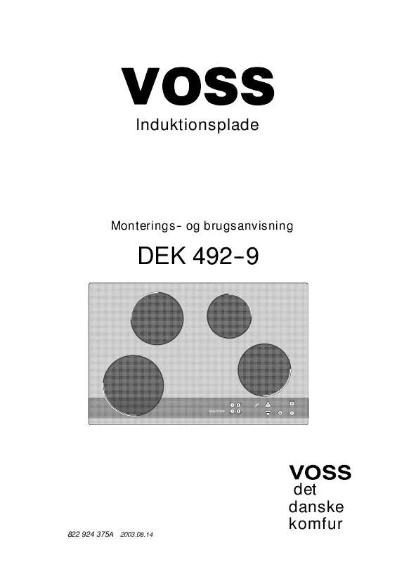 Mode d'emploi VOSS DEK492-9