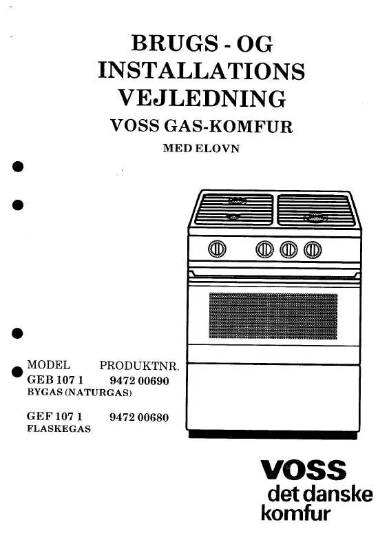 Mode d'emploi VOSS GEB1071