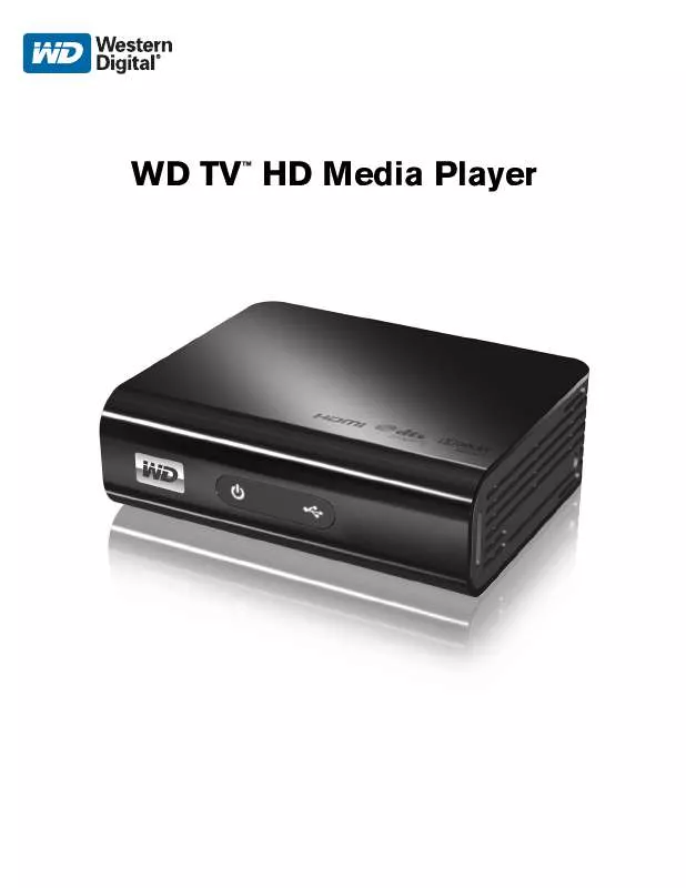 Mode d'emploi WESTERN DIGITAL TV HD MEDIA PLAYER