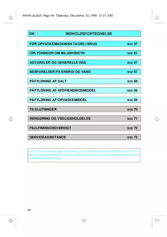 Mode d'emploi WHIRLPOOL 000 161 95