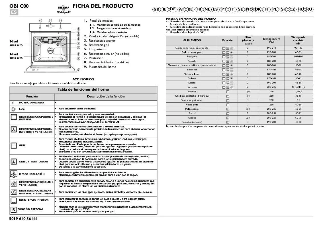 Mode d'emploi WHIRLPOOL 622/G-IT