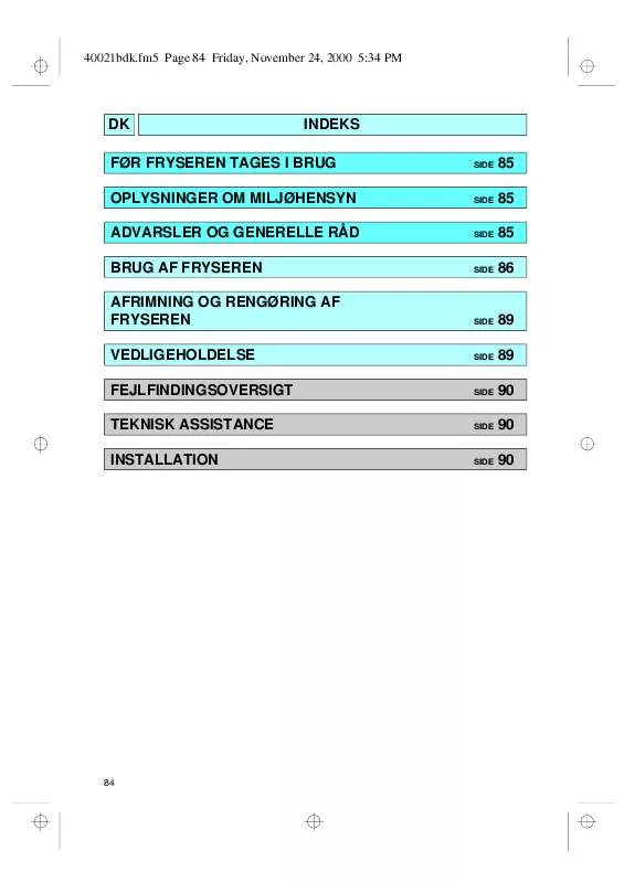 Mode d'emploi WHIRLPOOL AFE 114/G/1