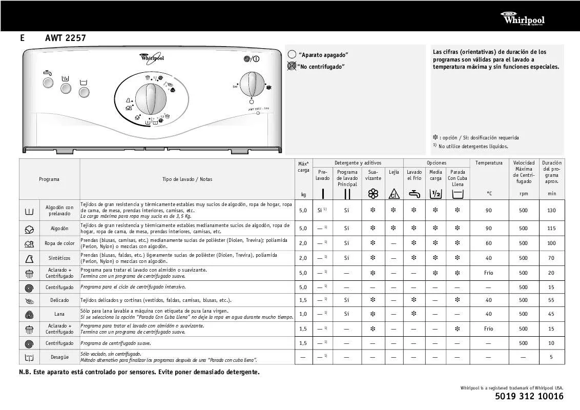 Mode d'emploi WHIRLPOOL ARL 644/H