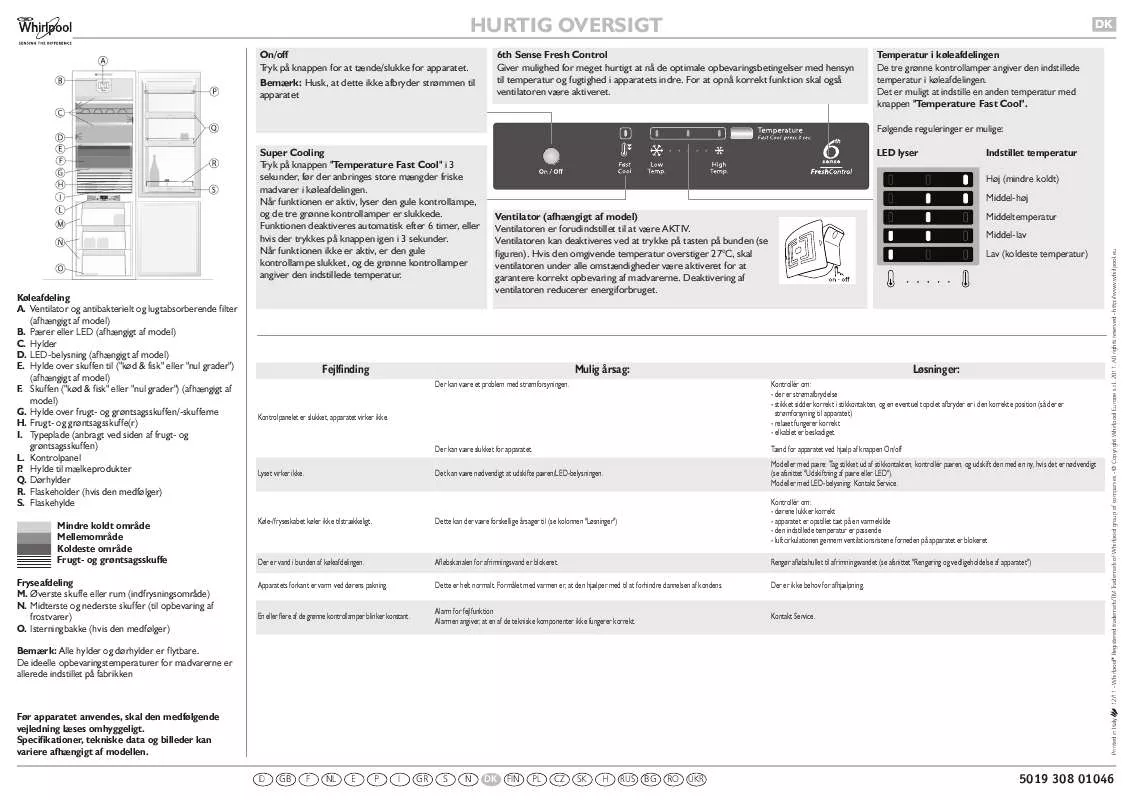 Mode d'emploi WHIRLPOOL ART 859/A