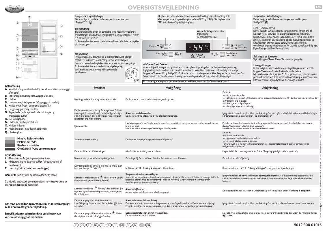 Mode d'emploi WHIRLPOOL ART 864/A