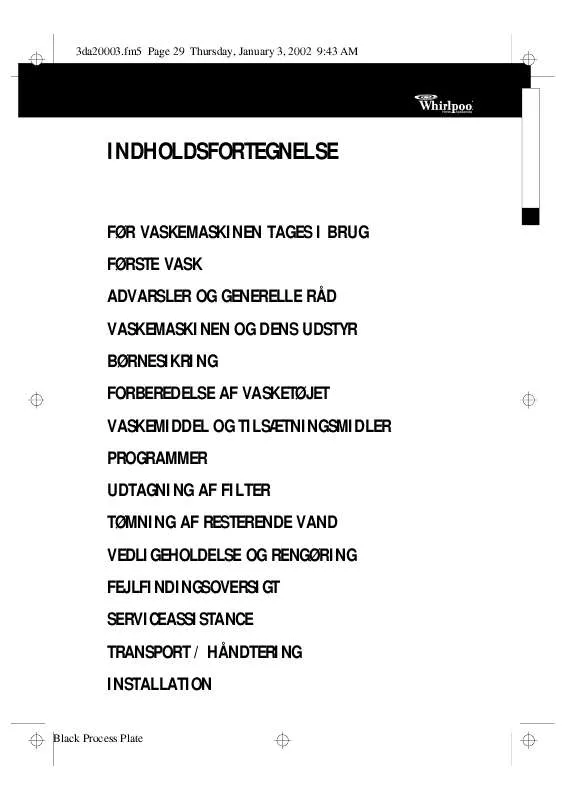 Mode d'emploi WHIRLPOOL AWG 870