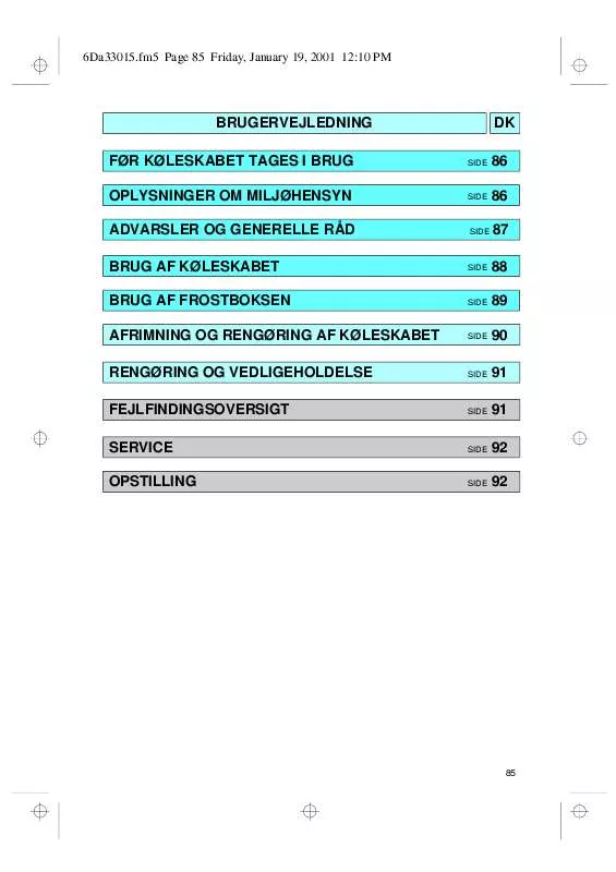 Mode d'emploi WHIRLPOOL CFS 054 S