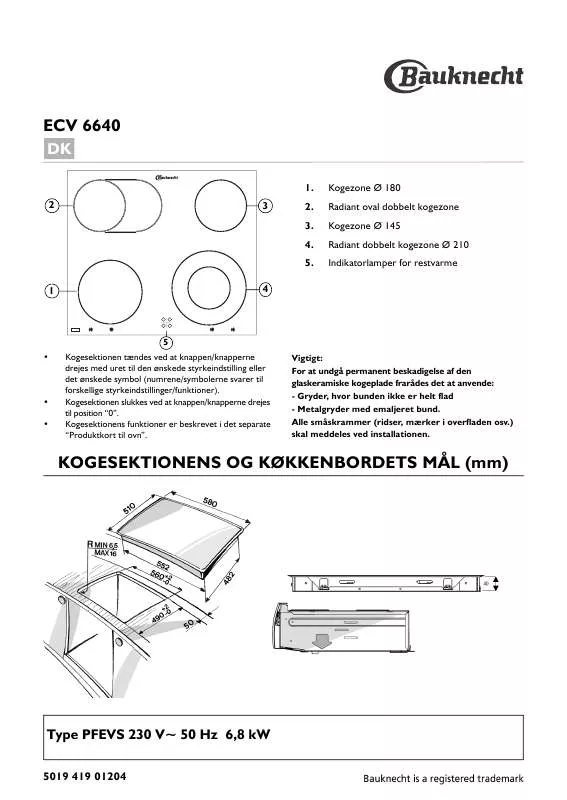 Mode d'emploi WHIRLPOOL ECV 3460 IN