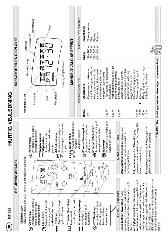 Mode d'emploi WHIRLPOOL MT 226/NOIR