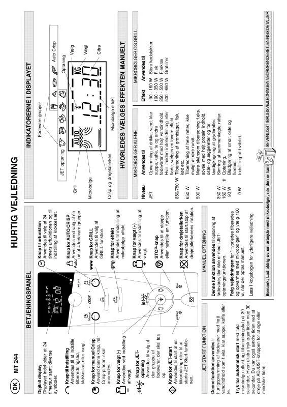 Mode d'emploi WHIRLPOOL MT 244/1/SL