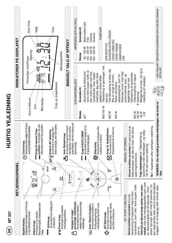 Mode d'emploi WHIRLPOOL MT 257/BL