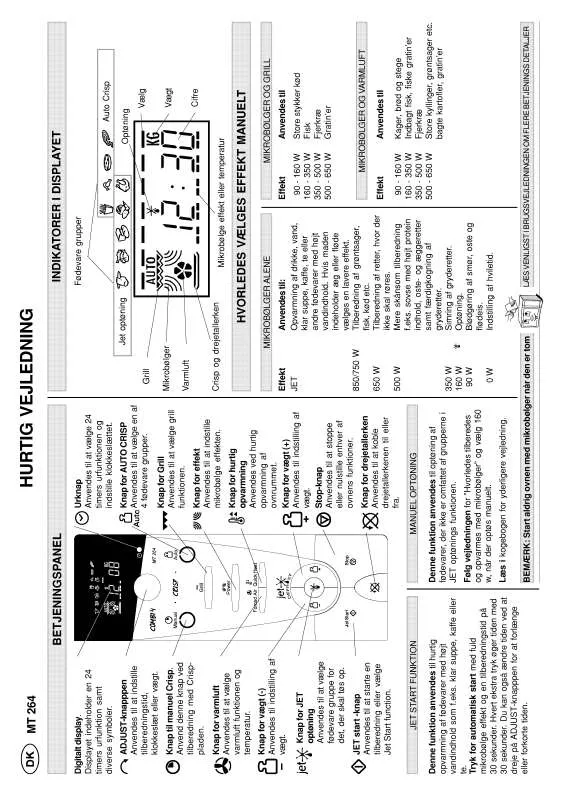 Mode d'emploi WHIRLPOOL MT 264/1/BL