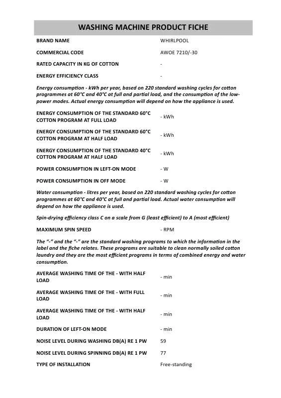 Mode d'emploi WHIRLPOOL WBE3414 TS