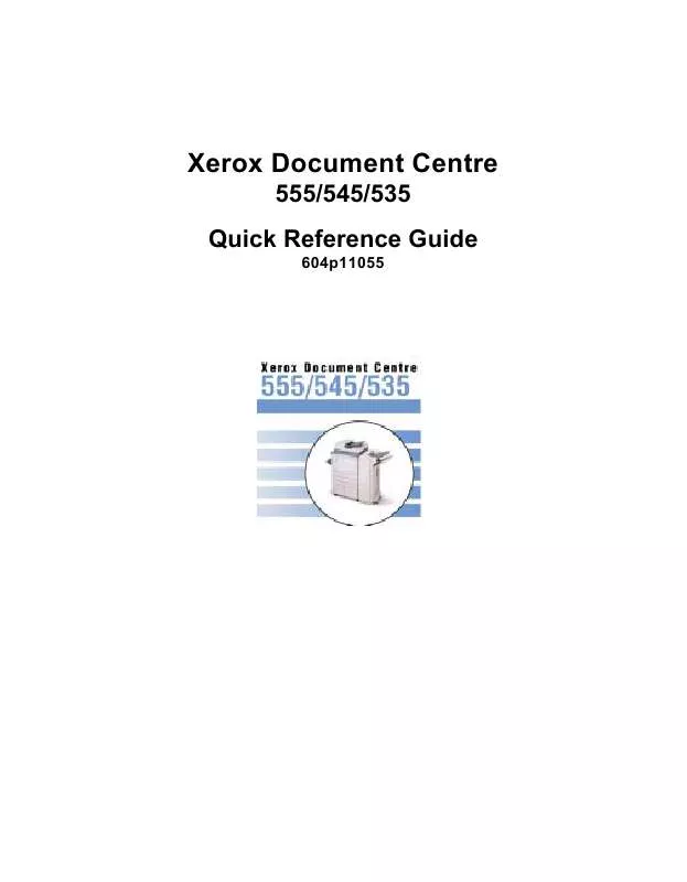 Mode d'emploi XEROX DOCUMENT CENTRE 545