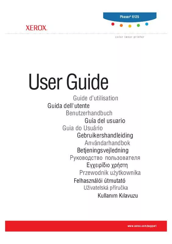 Mode d'emploi XEROX PHASER 6125