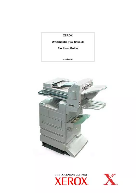 Mode d'emploi XEROX WORKCENTRE PRO 428 DIGITAL COPIER