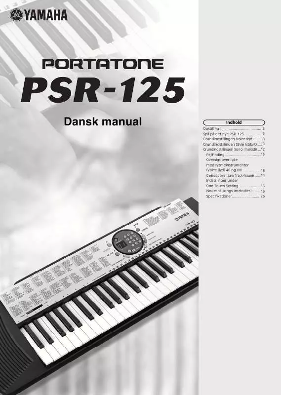 Mode d'emploi YAMAHA PSR-125