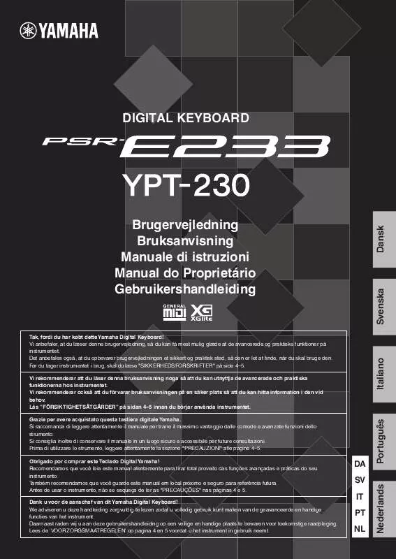 Mode d'emploi YAMAHA PSR-E233