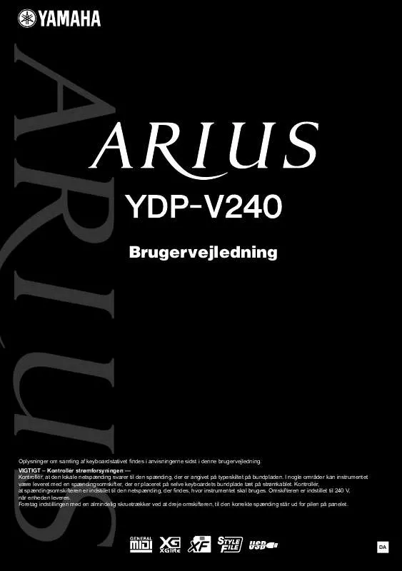 Mode d'emploi YAMAHA ARIUS YDP-V240