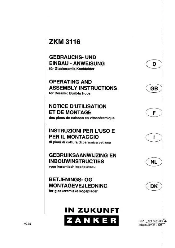 Mode d'emploi ZANKER ZKM3116KB