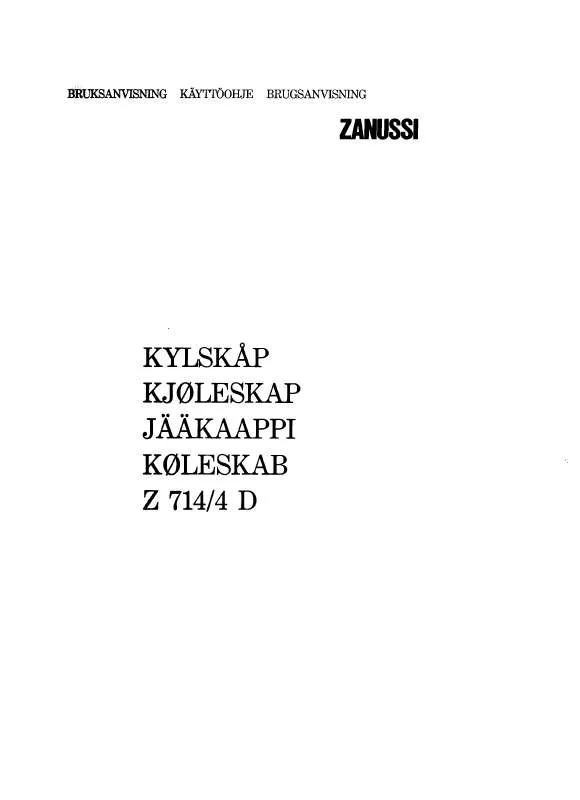 Mode d'emploi ZANUSSI Z714/4D