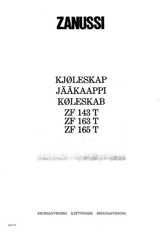 Mode d'emploi ZANUSSI ZF163T