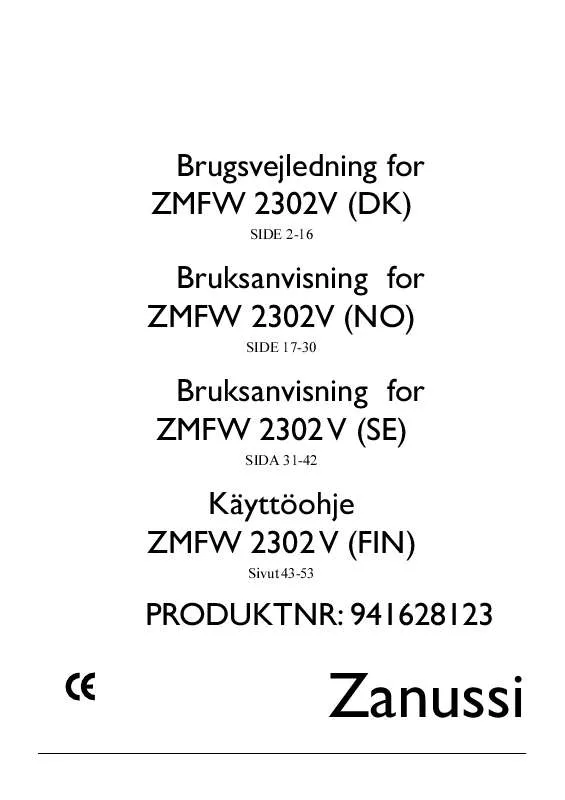 Mode d'emploi ZANUSSI ZMF2102V