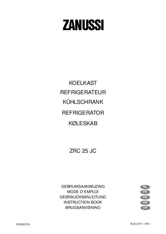 Mode d'emploi ZANUSSI ZRC25JC