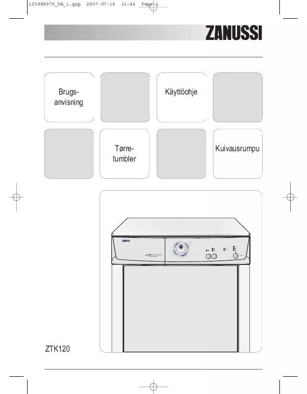 Mode d'emploi ZANUSSI ZTK120