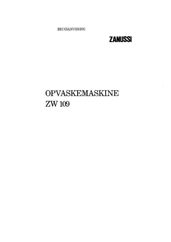 Mode d'emploi ZANUSSI ZW109