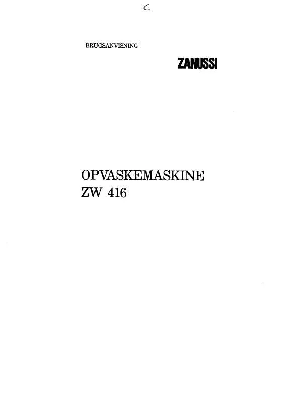 Mode d'emploi ZANUSSI ZW416