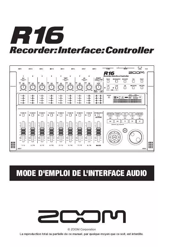 Mode d'emploi ZOOM R16