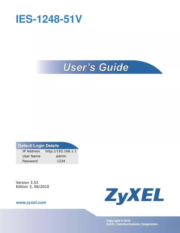 Mode d'emploi ZYXEL IES-1248-51V_E